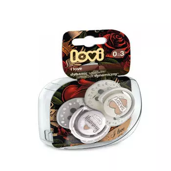 Lovi Пустышка Lovi динамическая силикон I love 0-3 мес 2 шт (Lovi, Пустышки)