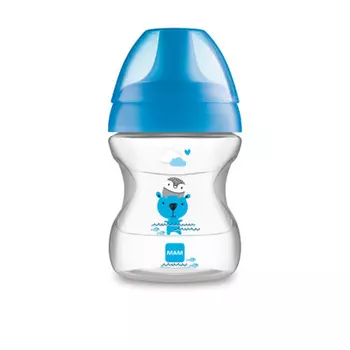 MAM Поильник 190 мл с мягким носиком Learn To Drink голубой 6+ месяцев (MAM, Бутылочки для кормления и чашки)