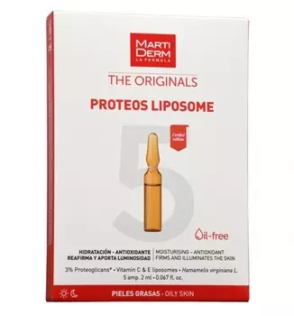 Martiderm Ампулы «Протеос с липосомами» для жирной и обезвоженной кожи лица, 5 х 2 мл (Martiderm, Originals)