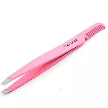 Metzger Пинцет скошенный Розовый с расческой (Metzger, Аксессуары)