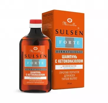 Mirrolla Сульсеновый шампунь с кетоконазолом против перхоти 250 мл (Mirrolla, SULSEN Forte)