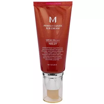 Missha Тональный крем M Perfect Cover BB Cream SPF42/PA+++ № 27 Honey Beige, 50 мл (Missha, Perfect Cover)