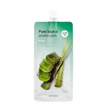 Missha Увлажняющая маска для лица Pure Source Pocket Pack Aloe, 10 мл (Missha, Маски)