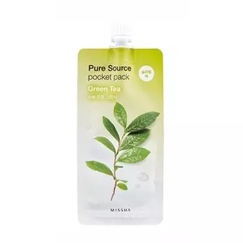 Missha Увлажняющая маска для лица Pure Source Pocket Pack Green Tea, 10 мл (Missha, Маски)