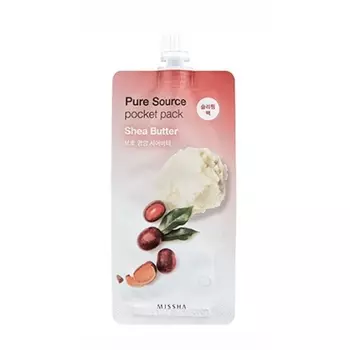Missha Увлажняющая маска для лица Pure Source Pocket Pack Shea Butter, 10 мл (Missha, Маски)