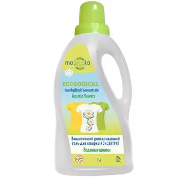 Molecola Экологичный универсальный гель для стирки "Водяные цветы", 1 л (Molecola, Для стирки)
