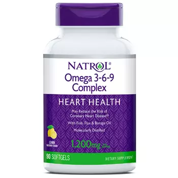 Natrol Комплекс омега 3-6-9 со вкусом лимона, 90 капсул (Natrol, Омега 3)