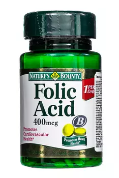 Nature's Bounty Фолиевая кислота 400 мкг 100 таблеток (Nature's Bounty, Витамины)