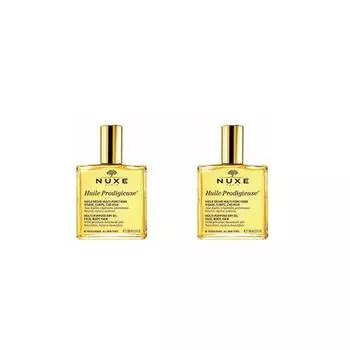 Nuxe Набор: Сухое масло для лица, тела и волос Новая формула, 2 шт х 100 мл (Nuxe, Prodigieuse)