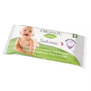 Organyc Детские влажные салфетки 60шт (Organyc, Kids hygiene)