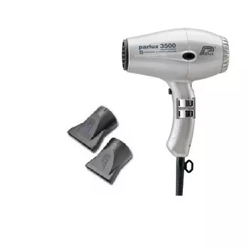 Parlux Фен серебристый, 2000 Вт, ионизация, 2 насадки (Parlux, Фены)