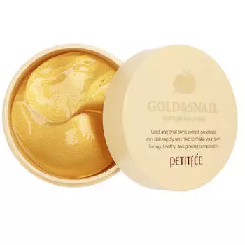 PETITFEE Патчи для глаз гидрогелевые с золотом и экстрактом улитки Gold &amp; Snail Eye Patch, 60 шт (PETITFEE, Eye Patch)