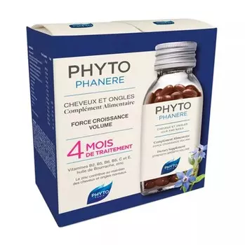 Phyto Пищевая добавка для укрепления волос и ногтей, 120 капсул х 2 шт (Phyto, Phytophanere)