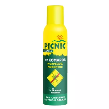 Picnic Аэрозоль от комаров "Защита 3 часа", 150 мл (Picnic, Family)