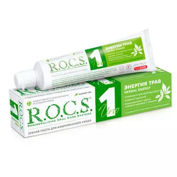 R.O.C.S Uno Herbal Зубная паста Энергия трав 74 гр (R.O.C.S, Для Взрослых)