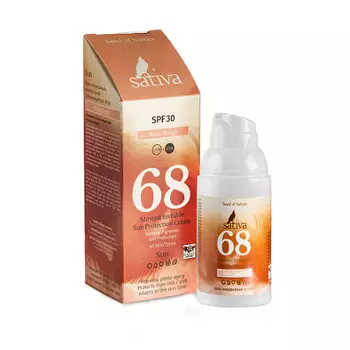 Sativa Крем солнцезащитный с тонирующим эффектом "№68 Rose Beige SPF 30", 30 мл (Sativa, Help!)