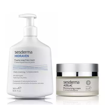 Sesderma Набор "Очищение + увлажнение": крем-пенка 300 мл + крем 50 мл (Sesderma, Hidraven)