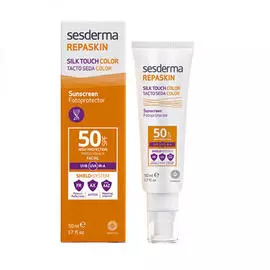 Sesderma Cолнцезащитное средство для лица с нежностью шелка и с тонирующим эффектом REPASKIN SILK TOUCH COLOR SPF 50, 50 мл (Sesderma, Repaskin)