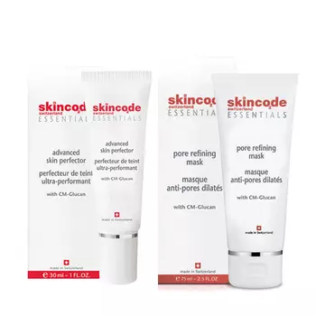 Skincode Набор Очищающая маска с эффектом сужения пор 75 мл + Преображающий уход 30 мл (Skincode, Essentials)