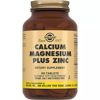 Solgar Кальций-Магний-Цинк в таблетках, 100 шт (Solgar, Минералы)