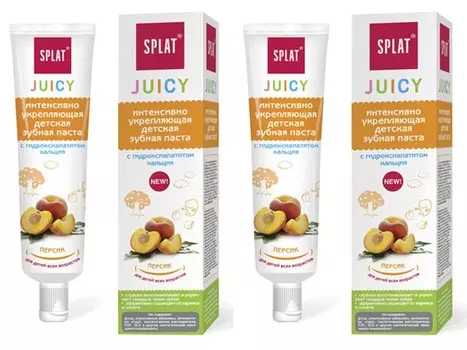 Splat Набор: Зубная паста "Персик", 35 мл х 2 шт (Splat, Juicy)