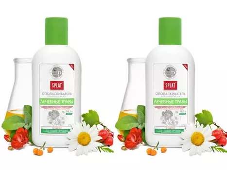 Splat Набор: Ополаскиватель "Лечебный травы", 275 мл х 2 шт (Splat)
