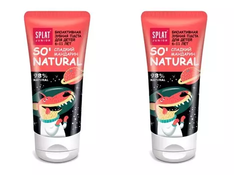 Splat Набор: Зубная паста "Сладкий мандарин" 55 мл х 2 шт (Splat, Junior)