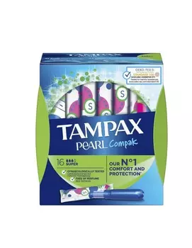 Tampax Женские гигиенические тампоны с аппликатором Super Duo, 16 шт (Tampax, Compak)