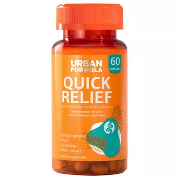 Urban Formula Бикомплекс для моторной функции кишечника Quick Relief, 60 таблеток (Urban Formula, Общие комплексы)
