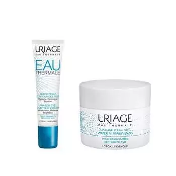 Uriage Набор (увлажняющий крем для контура глаз 15 мл + ночная увлажняющая маска 50 мл) (Uriage, Eau thermale)