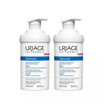 Uriage Комплект Ксемоз Крем липидовосстанавливающий, против раздражений 2 шт х 400 мл (Uriage, Xemose)
