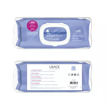 Uriage Набор Первые очищающие салфетки 70шт*2 (Uriage, Детская гамма)