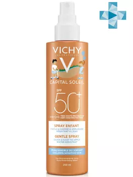 Vichy Детский солнцезащитный спрей для лица и тела SPF 50+, 200 мл (Vichy, Capital Ideal Soleil)