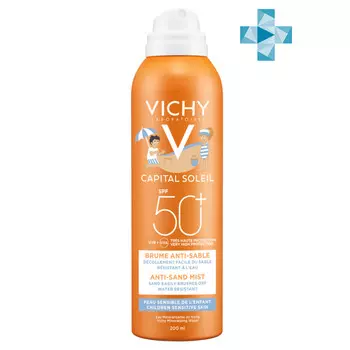 Vichy Детский солнцезащитный спрей-вуаль анти-песок для лица и тела SPF 50+, 200 мл (Vichy, Capital Ideal Soleil)