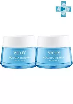 Vichy Комплект Аквалия Термаль Насыщенный крем для сухой и очень сухой кожи, 2 шт. по 50 мл (Vichy, Aqualia Thermal)