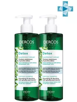 Vichy Комплект Detox Глубоко очищающий шампунь Dercos Nutrients, 2 шт. по 250 мл (Vichy, Dercos Nutrients)