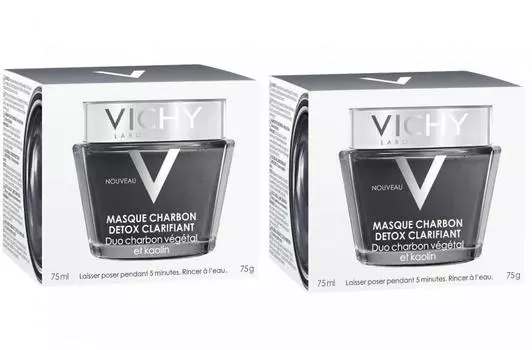 Vichy Комплект Детокс-маска с древесным углем, 2 шт. по 75мл (Vichy, Masque)