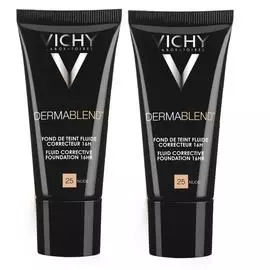 Vichy Комплект Корректирующий тональный флюид Дермабленд телесный оттенок, 25 тон, 2 шт. по 30 мл (Vichy, Dermablend)