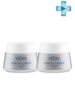 Vichy Комплект ЛифтАктив Супрем Крем для упругости сухой и очень сухой кожи, 2 шт. по 50 мл (Vichy, Liftactiv)
