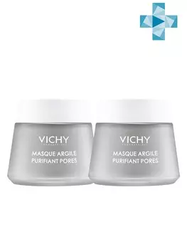 Vichy Комплект Минеральная Очищающая поры маска с глиной, 2 шт. по 75 мл (Vichy, Masque)