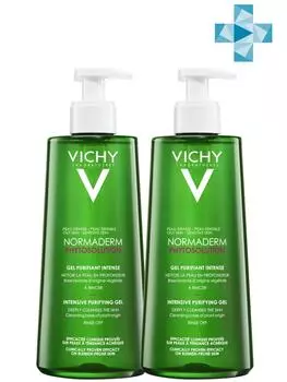 Vichy Комплект Нормадерм Фитосолюшн Очищающий гель для умывания, 2 шт. по 400 мл (Vichy, Normaderm)