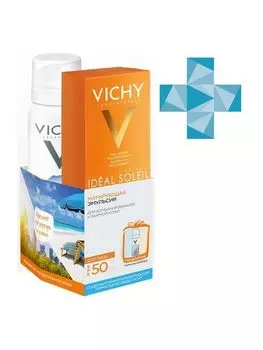 Vichy Матирующая эмульсия для лица Драй Тач SPF 50, 50 мл + Термальная вода 50 мл (Vichy, Ideal Soleil)