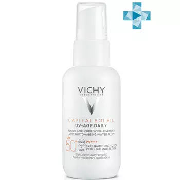 Vichy Невесомый солнцезащитный флюид для лица против признаков фотостарения UV-Age Daily SPF 50+, 40 мл (Vichy, Capital Ideal Soleil)