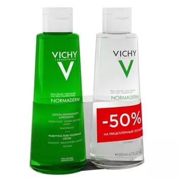 Vichy Нормадерм Дуопак Лосьон сужающий поры 200 мл + Мицеллярный лосьон 200 мл (Vichy, Normaderm)