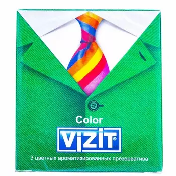 Vizit Презервативы цветные ароматизированные 3 шт (Vizit, Презервативы)