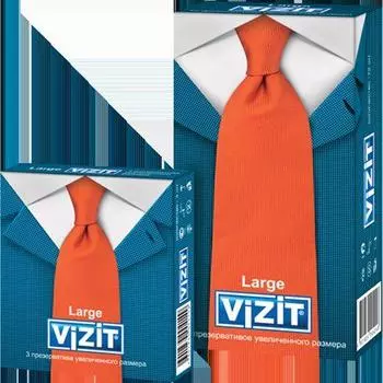 Vizit Презервативы Увеличенного размера 3 шт (Vizit, Visit презервативы)