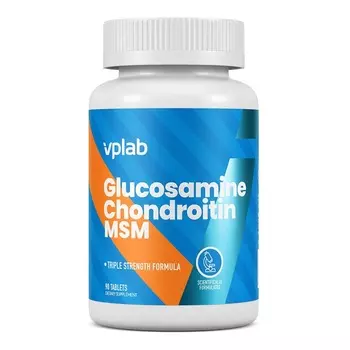 VPLAB Хондропротектор для укрепления связок и суставов Glucosamine Chondroitin MSM, 90 таблеток (VPLAB, Core)