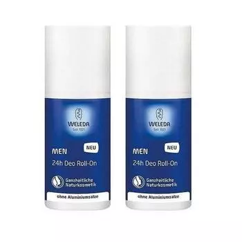 Weleda Комплект Мужской дезодорант 24 часа Roll-On 2х50 мл (Weleda, Мужская серия)