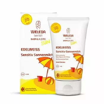 Weleda Натуральный солнцезащитный крем для младенцев и детей SPF30 150 мл (Weleda, Детская серия с Алтеем)