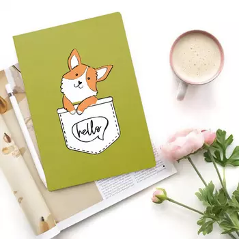Блокнот 'Corgi say hello'